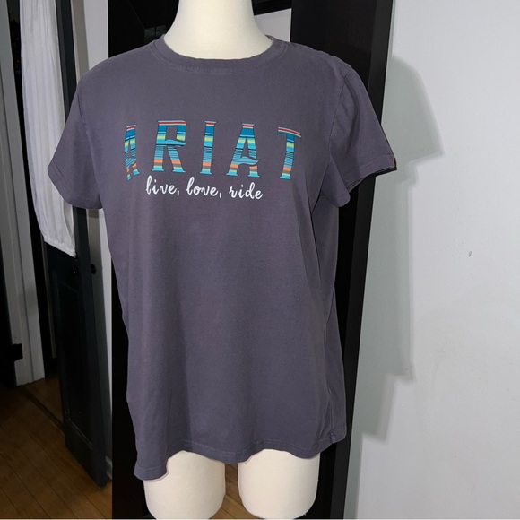 Womens Ariat R.E.A.L Oasis Jersey Knit Plum Colored TShirt - Size Large - Picture 1 of 8